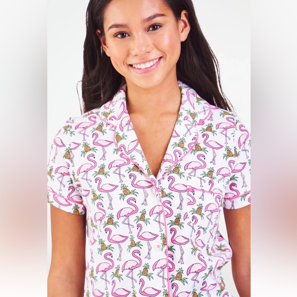 New With Tags Roller Rabbit Freddy Flamingo Polo Pajamas Sz M - Picture 3 of 9